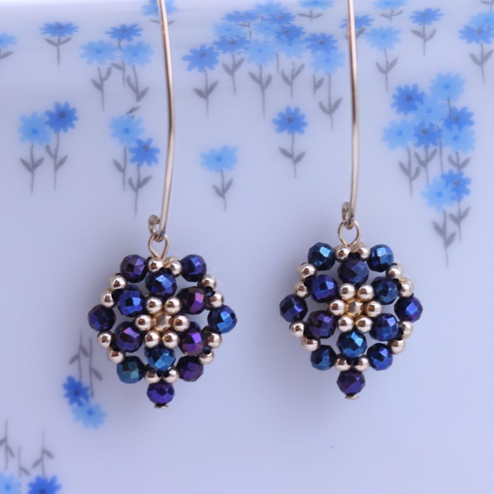 Spinel Blue Mystic Coated Earrings and 14kt GF